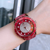 Buy Shop Michael Kors Runway Three-Hand Quartz Red Dial Red Leather Strap Watch For Women - MK7179 USA Online