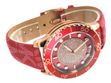 Buy Shop Michael Kors Runway Three-Hand Quartz Red Dial Red Leather Strap Watch For Women - MK7179 USA Online