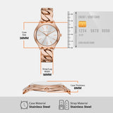 Buy Shop Michael Kors Runway Three-Hand Silver Dial Rose Gold Steel Strap Watch for Women - MK7473 USA Online