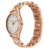 Buy Shop Michael Kors Runway Three-Hand Silver Dial Rose Gold Steel Strap Watch for Women - MK7473 USA Online