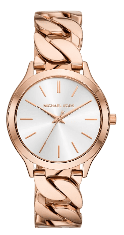 Buy Shop Michael Kors Runway Three-Hand Silver Dial Rose Gold Steel Strap Watch for Women - MK7473 USA Online