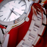 Buy Shop Michael Kors Runway Three-Hand Silver Dial Silver Steel Strap Watch for Women - MK7474 USA Online