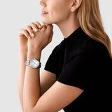 Buy Shop Michael Kors Runway Three-Hand Silver Dial Silver Steel Strap Watch for Women - MK7474 USA Online