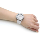 Buy Shop Michael Kors Runway Three Hand White Dial White Leather Strap Watch For Women - MK6998 USA Online