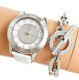 Buy Shop Michael Kors Runway Three Hand White Dial White Leather Strap Watch For Women - MK6998 USA Online