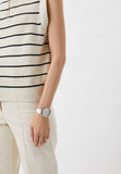 Buy Shop Michael Kors Runway Three Hand White Dial White Leather Strap Watch For Women - MK6998 USA Online