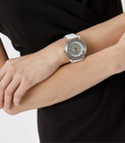Buy Shop Michael Kors Runway Three Hand White Dial White Leather Strap Watch For Women - MK6998 USA Online