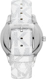 Buy Shop Michael Kors Runway Three Hand White Dial White Leather Strap Watch For Women - MK6998 USA Online