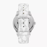 Buy Shop Michael Kors Runway Three Hand White Dial White Leather Strap Watch For Women - MK6998 USA Online