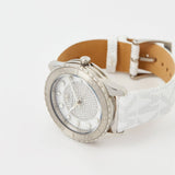 Buy Shop Michael Kors Runway Three Hand White Dial White Leather Strap Watch For Women - MK6998 USA Online