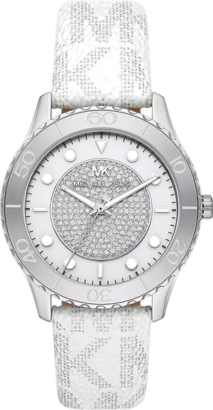 Buy Shop Michael Kors Runway Three Hand White Dial White Leather Strap Watch For Women - MK6998 USA Online