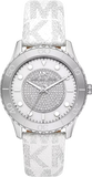 Buy Shop Michael Kors Runway Three Hand White Dial White Leather Strap Watch For Women - MK6998 USA Online