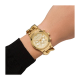 Buy Shop Michael Kors Runway Twist Gold Dial Gold Stainless Steel Strap Watch for Women - MK3131 USA Online