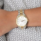 Buy Shop Michael Kors Runway White Dial Two Tone Stainless Steel Strp Watch for Women - MK3204A USA Online
