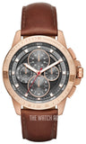 Buy Shop Michael Kors Ryker Analog Gray Dial Brown Leather Strap Watch For Men - MK8519 USA Online