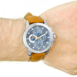 Buy Shop Michael Kors Ryker Chronograph Analog Blue Dial Brown Leather Strap Watch For Men - MK8518 USA Online