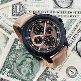 Buy Shop Michael Kors Ryker Chronograph Black Dial Beige Leather Strap Watch For Men - MK8520 USA Online