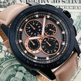 Buy Shop Michael Kors Ryker Chronograph Black Dial Beige Leather Strap Watch For Men - MK8520 USA Online