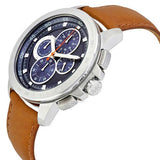 Buy Shop Michael Kors Ryker Chronograph Analog Blue Dial Brown Leather Strap Watch For Men - MK8518 USA Online