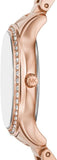 Buy Shop Michael Kors Sage Three-Hand Crystals Mother of Pearl Dial Rose Gold Steel Strap Watch for Women - MK4823 USA Online