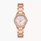 Buy Shop Michael Kors Sage Three-Hand Crystals Mother of Pearl Dial Rose Gold Steel Strap Watch for Women - MK4823 USA Online
