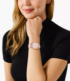 Buy Shop Michael Kors Sage Three-Hand Mother of Pearl Pink Dial Pink Leather Strap Watch for Women - MK4820 USA Online