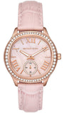 Buy Shop Michael Kors Sage Three-Hand Mother of Pearl Pink Dial Pink Leather Strap Watch for Women - MK4820 USA Online