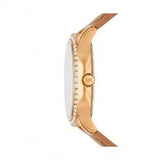 Buy Shop Michael Kors Sage Three-Hand Mother of Pearl White Dial Brown Leather Strap Watch for Women - MK4819 USA Online