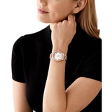 Buy Shop Michael Kors Sage Three-Hand Mother of Pearl White Dial Gold Steel Strap Watch for Women - MK4805 USA Online