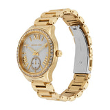 Buy Shop Michael Kors Sage Three-Hand Mother of Pearl White Dial Gold Steel Strap Watch for Women - MK4805 USA Online
