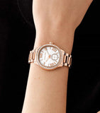 Buy Shop Michael Kors Sage Three-Hand Mother of Pearl White Dial Rose Gold Steel Strap Watch for Women - MK4806 USA Online