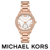 Buy Shop Michael Kors Sage Three-Hand Mother of Pearl White Dial Rose Gold Steel Strap Watch for Women - MK4806 USA Online