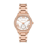Buy Shop Michael Kors Sage Three-Hand Mother of Pearl White Dial Rose Gold Steel Strap Watch for Women - MK4806 USA Online