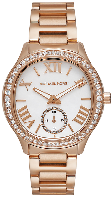 Buy Shop Michael Kors Sage Three-Hand Mother of Pearl White Dial Rose Gold Steel Strap Watch for Women - MK4806 USA Online