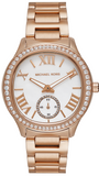 Buy Shop Michael Kors Sage Three-Hand Mother of Pearl White Dial Rose Gold Steel Strap Watch for Women - MK4806 USA Online