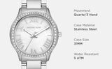 Buy Shop Michael Kors Sage Three-Hand Mother of Pearl White Dial Silver Steel Strap Watch for Women - MK4824 USA Online