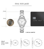 Buy Shop Michael Kors Sage Three-Hand Mother of Pearl White Dial Silver Steel Strap Watch for Women - MK4824 USA Online