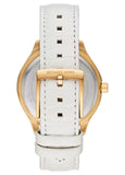 Buy Shop Michael Kors Sage Three-Hand Mother of Pearl White Dial White Leather Strap Watch for Women - MK4818 USA Online