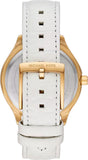 Buy Shop Michael Kors Sage Three-Hand Mother of Pearl White Dial White Leather Strap Watch for Women - MK4818 USA Online