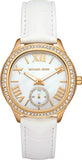 Buy Shop Michael Kors Sage Three-Hand Mother of Pearl White Dial White Leather Strap Watch for Women - MK4818 USA Online
