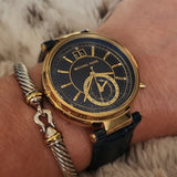 Buy Shop Michael Kors Sawyer Blue Dial Blue Leather Strap Watch for Women - MK2425 USA Online