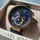 Buy Shop Michael Kors Sawyer Blue Dial Blue Leather Strap Watch for Women - MK2425 USA Online