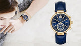 Buy Shop Michael Kors Sawyer Blue Dial Blue Leather Strap Watch for Women - MK2425 USA Online