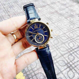 Buy Shop Michael Kors Sawyer Blue Dial Blue Leather Strap Watch for Women - MK2425 USA Online
