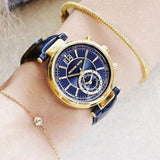 Buy Shop Michael Kors Sawyer Blue Dial Blue Leather Strap Watch for Women - MK2425 USA Online