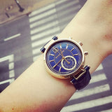 Buy Shop Michael Kors Sawyer Blue Dial Blue Leather Strap Watch for Women - MK2425 USA Online