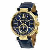 Buy Shop Michael Kors Sawyer Blue Dial Blue Leather Strap Watch for Women - MK2425 USA Online