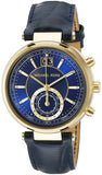 Buy Shop Michael Kors Sawyer Blue Dial Blue Leather Strap Watch for Women - MK2425 USA Online