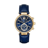 Buy Shop Michael Kors Sawyer Blue Dial Blue Leather Strap Watch for Women - MK2425 USA Online