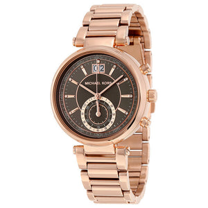 Buy Shop Michael Kors Sawyer Rose Gold Dial Rose Gold Steel Strap Watch for Women - MK6226 USA Online